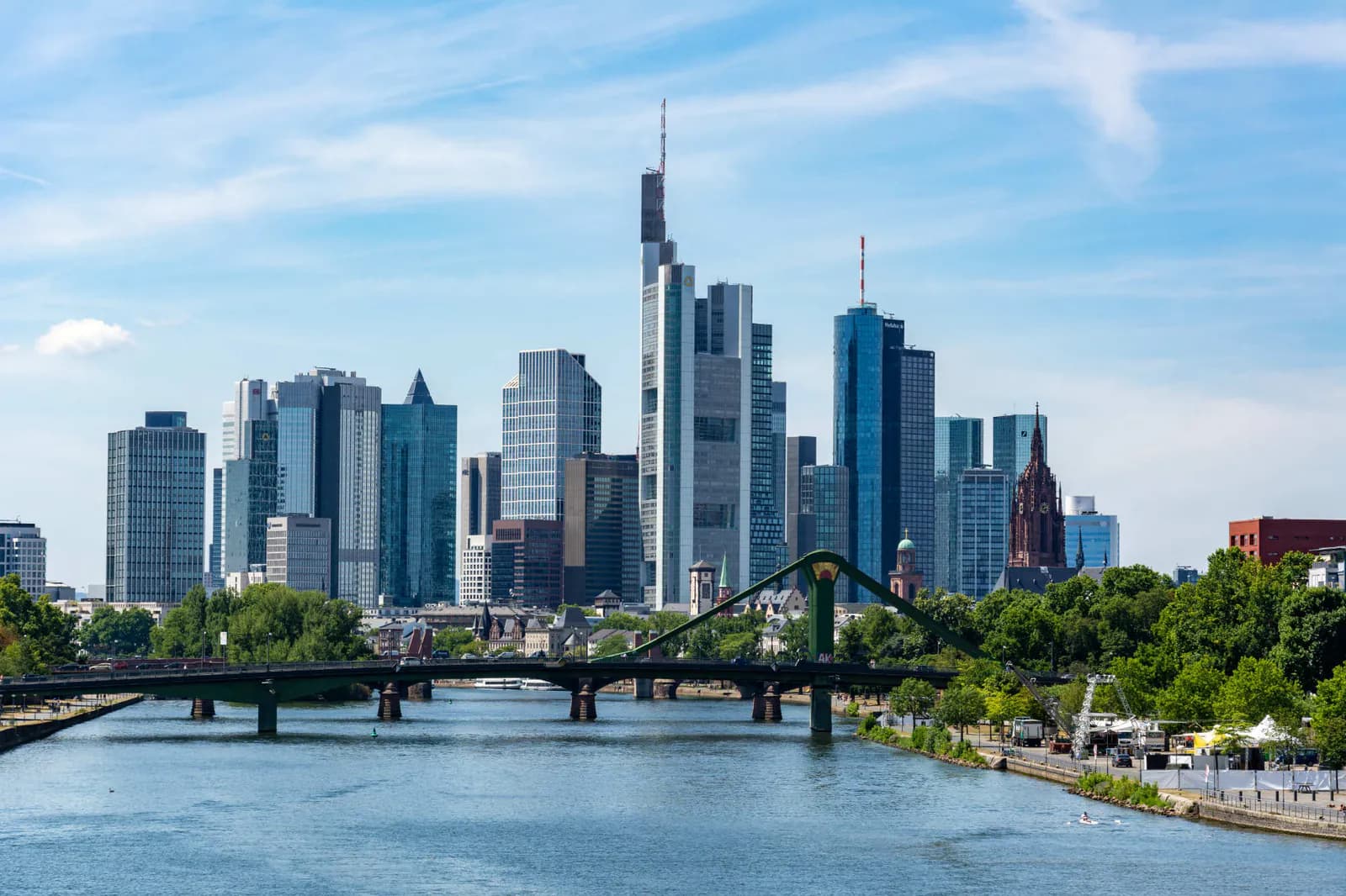 Skyline von Frankfurt am Main über dem Main